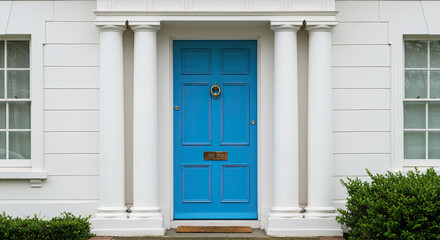 Obraz premium Classic Blue Door with White Columns 2.