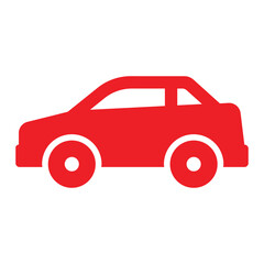 Car icon or logo illustration outline Red style