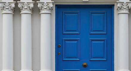 Classic Blue Door with White Columns 5.