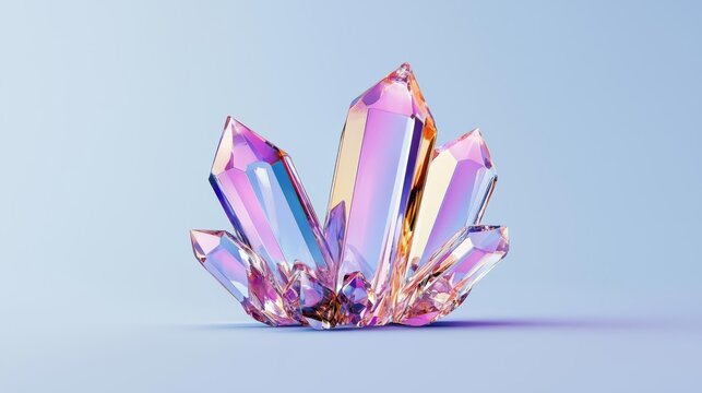 Stunning crystal formation with vibrant colors, perfect as a captivating background or design element.