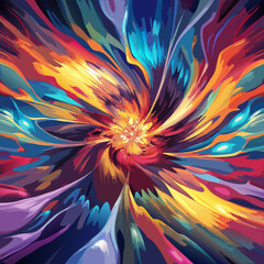 Obraz premium A vibrant explosion of colors in an abstract artistic design