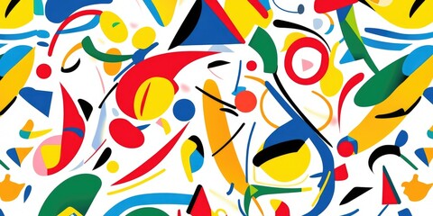 Obraz premium Abstract pattern with vibrant shapes and colors (1)