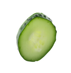 Slice of fresh cucumber isolated on white