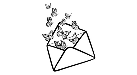 Envelope with Butterflies – Freedom and Transformation Symbol
