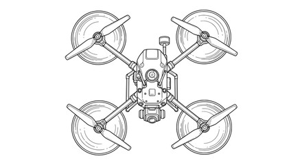 High-Tech Quadcopter Drone &ndash; Aerial Robotics Innovation Graphic
