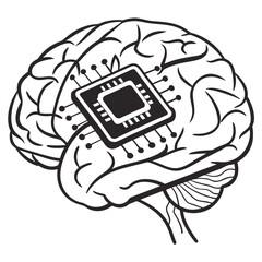 Brain Chip Connection Icon