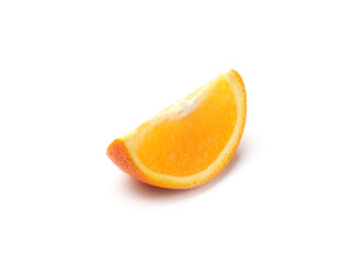 One slice of juicy orange isolated on white