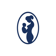 Mother and baby logo design
