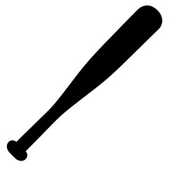 A black baseball bat used for hitting balls in a sports game