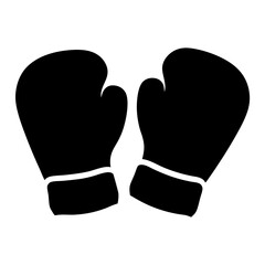Pair of Boxing Gloves in Silhouette Illustrating Sports and Fighting Concepts