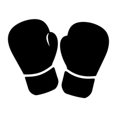 Stylized image of black boxing gloves used in martial arts or exercise