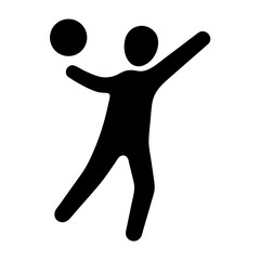 Stylized vector illustration of a person throwing a ball overhead with accuracy