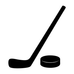 Hockey Stick and Puck Illustration for Ice Hockey Sports Graphics