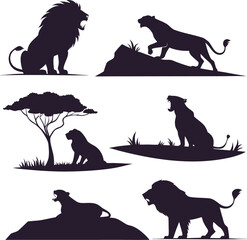 set of animals silhouettes