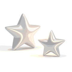 Obraz premium Glossy Silver Stars in Elegant 3D Minimal Style