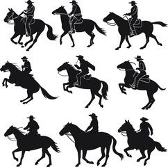 set of horse silhouettes