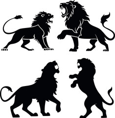 black silhouettes of dogs vector illustration