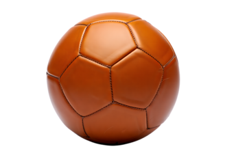 Brown soccer ball shaped easter egg isolated on transparent background