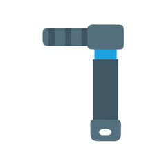 Stylized Icon of a Simple Ratchet Wrench on Black