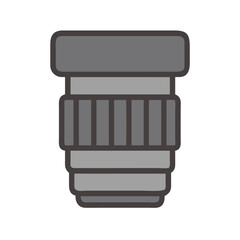 Simple flat camera lens icon with soft rounded edges