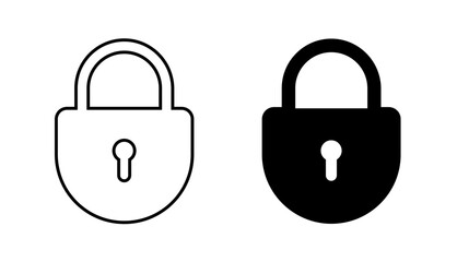 Locked icon. Padlock and Secured symbol. Closed lock