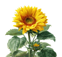 Obraz premium Vibrant sunflower blooms in nature botanical bright environment view isolated on transparent background