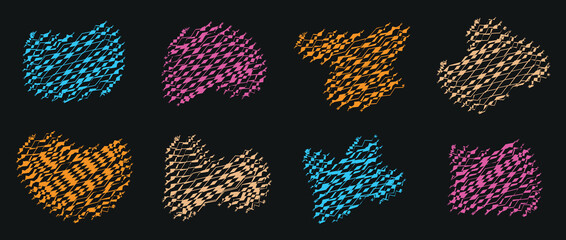 Zigzag Texture Border Collection – Retro Line Art Frame Set for Stickers, Labels, Web Graphics, and Wallpaper Decor