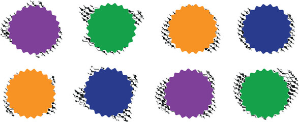 Vintage-Inspired Geometric Zigzag Frame Pack – Round and Square Minimalist Labels, Tags, and Stickers in Line Art Style