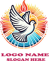 Espiritu santo logo vector white background .