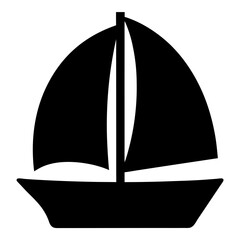 Sailing into the horizon, a simple representation of a sailboat at sea