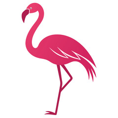 Fototapeta premium Elegant flamingo silhouette with graceful curves isolated on white background