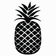 Black and White Graphic Pineapple Silhouette fruit