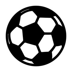 Obraz premium Stylized Black and White Soccer Ball Icon for Sports and Recreation
