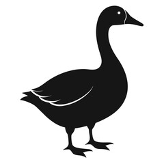 Elegant goose silhouette in flight a graceful avian design isolated on white background