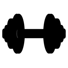 Black Dumbbell Illustration for Weightlifting and Fitness, a vector graphic