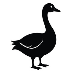 Elegant goose silhouette in flight a graceful avian symbol isolated on white background