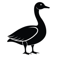 Elegant goose silhouette illustration a graceful bird in flight isolated on white background