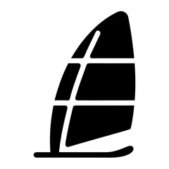Bold Minimalist Windsurf Sail Illustration in Black and White Color Scheme