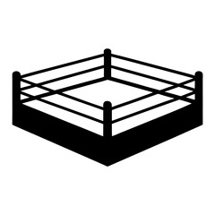 Iconic Boxing Ring Illustration Emphasizing the Structure and Ropes for Combat Sports