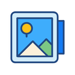 Stack of images displaying a mountain landscape with sun