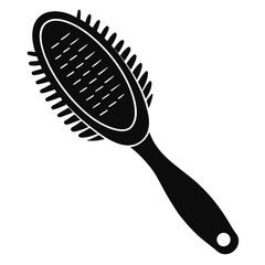 Clean silhouette of a hairbrush for beauty and grooming design isolated on white background