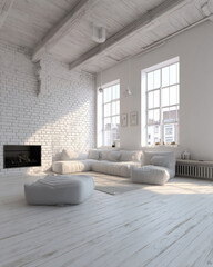 Bright And Spacious Minimalist Living Room With Contemporary Design And Natural Light