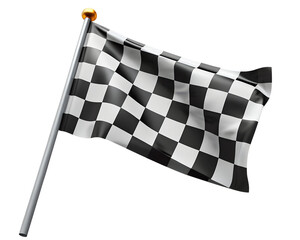 checkered flag isolated on white