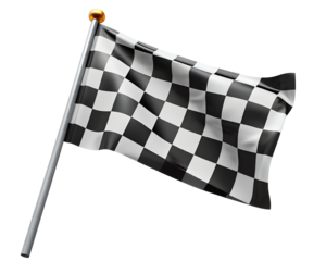 checkered flag isolated on white
