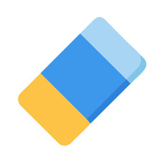 Simple eraser icon featuring modern design on black background