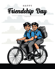 Celebrating the joy and warmth of true friendship in a colorful vector style