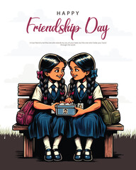 Celebrating the joy and warmth of true friendship in a colorful vector style