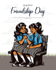 Celebrating the joy and warmth of true friendship in a colorful vector style