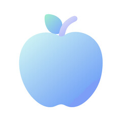 Stylized gradient apple with a leaf and stem on a black background