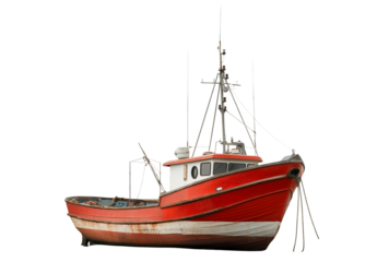 Fishing Boat Isolated on White Background